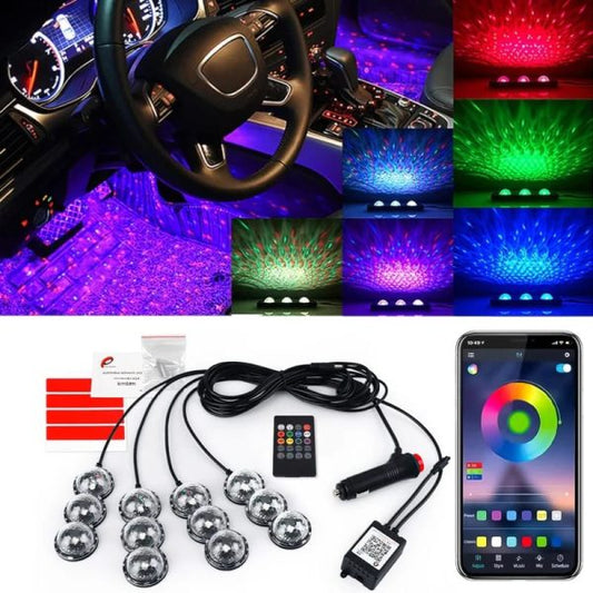 Car Led Foot Light Ambient Atmosphere Light 4 In 1 Rgb Sound Remote Decorative Light Interior Lighting Ambient Light Cigarette